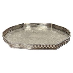Lovely antique Edwardian quality silver plated engraved tray