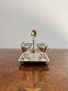 Lovely antique Edwardian quality silver plated large egg cruet set