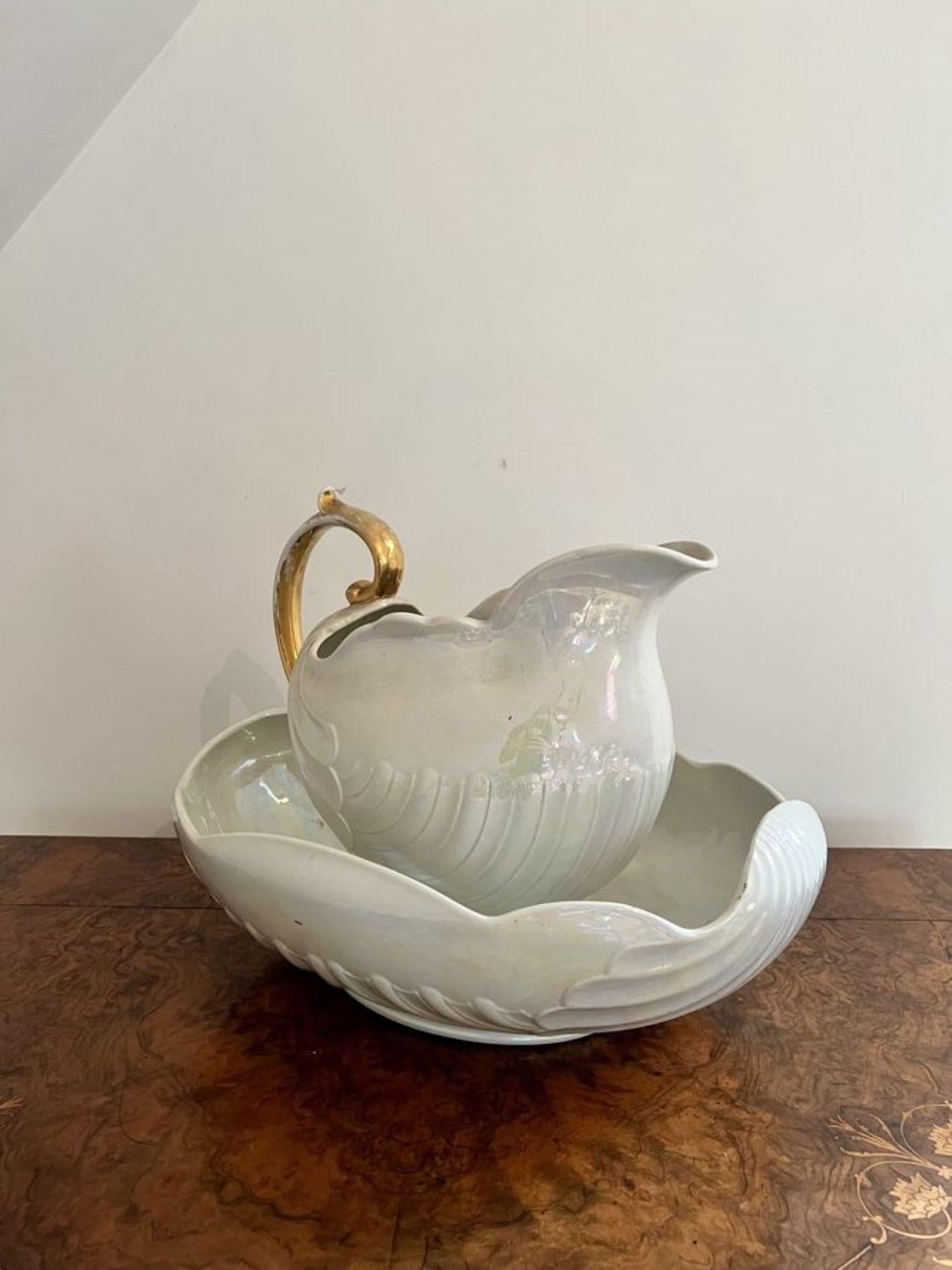 Ceramic Lovely antique Edwardian Shelley jug and bowl set  For Sale