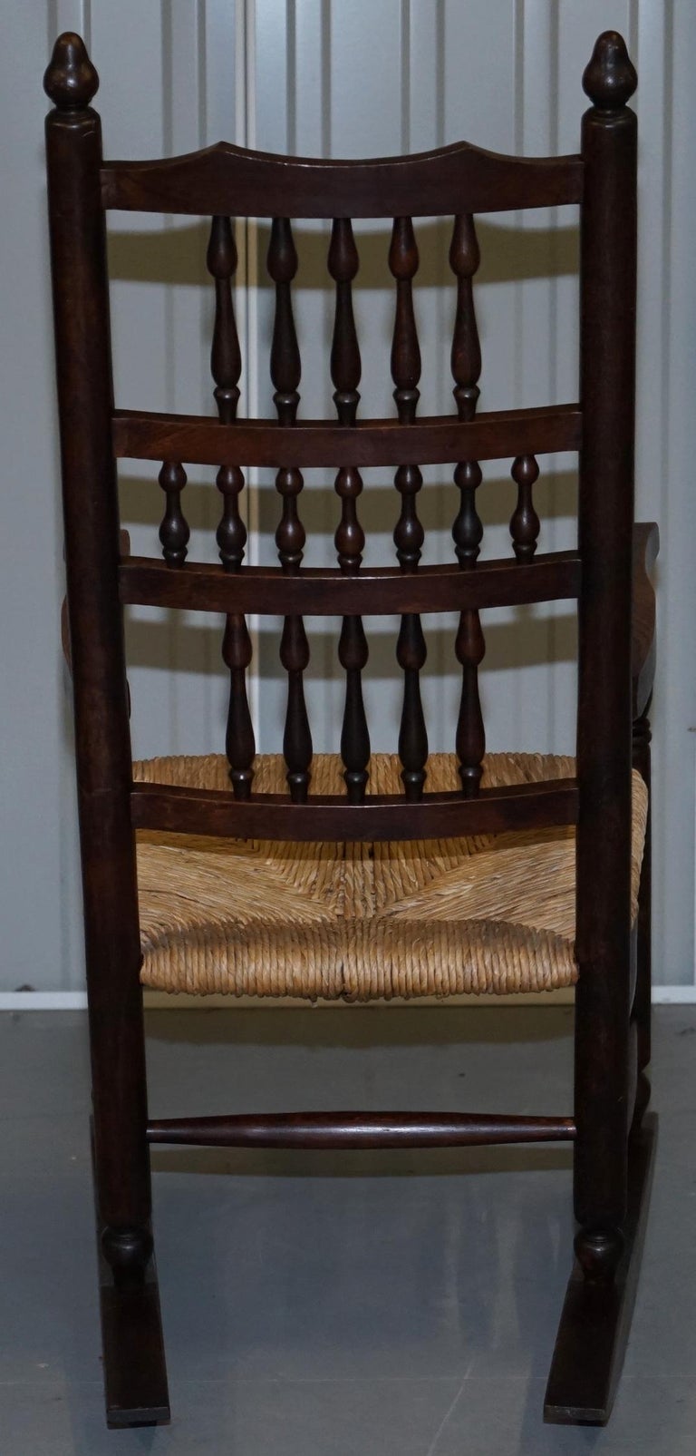 Lovely Antique Elm Victorian William Morris Sussex Chair Style Rocking ...