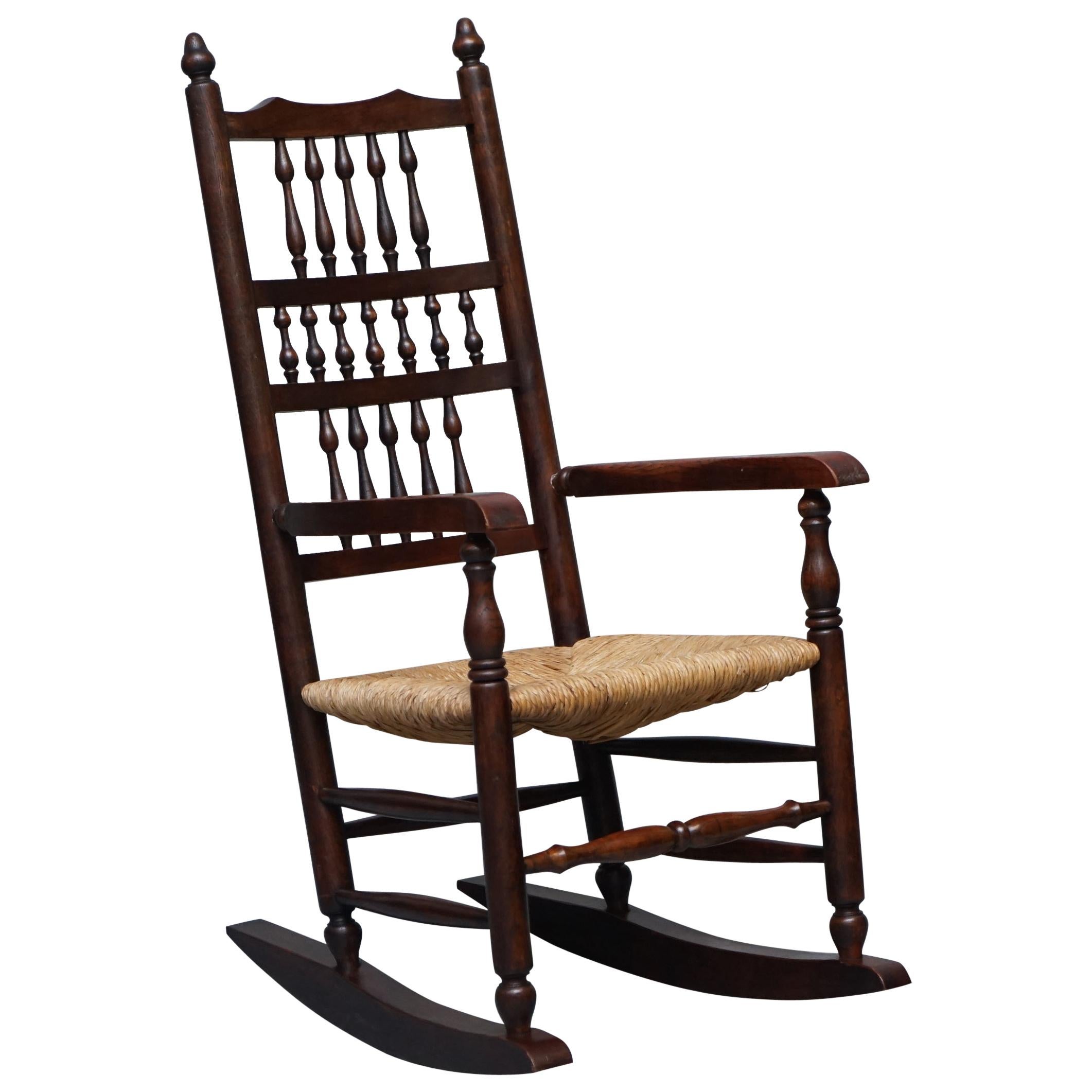 Lovely Antique Elm Victorian William Morris Sussex Chair Style Rocking  Armchair For Sale at 1stDibs | vintage rocking chair styles, victorian rocking  chair styles, antique wood rocking chair styles