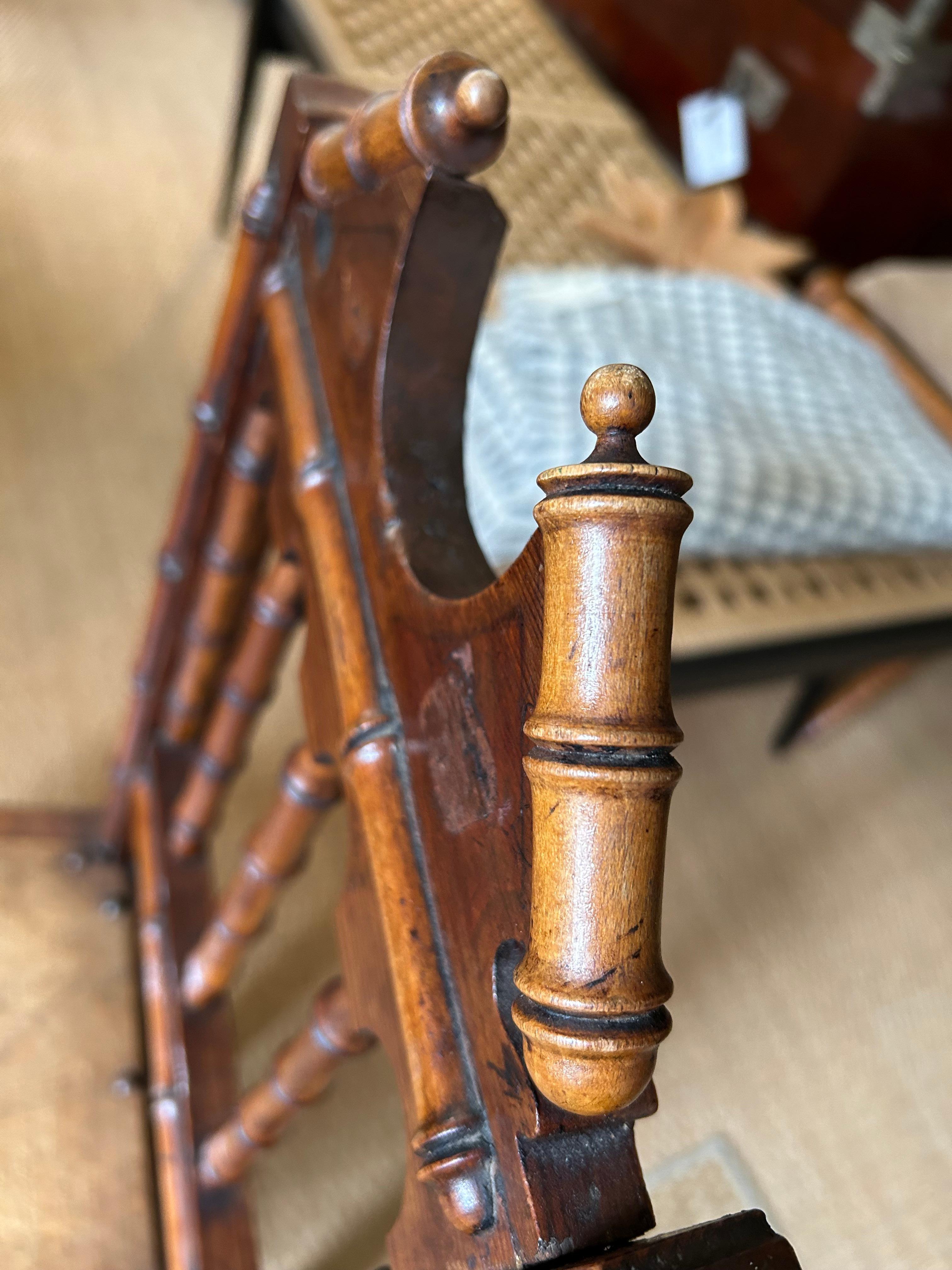 Lovely Antique English Faux Bamboo Hall Side Chair For Sale 6