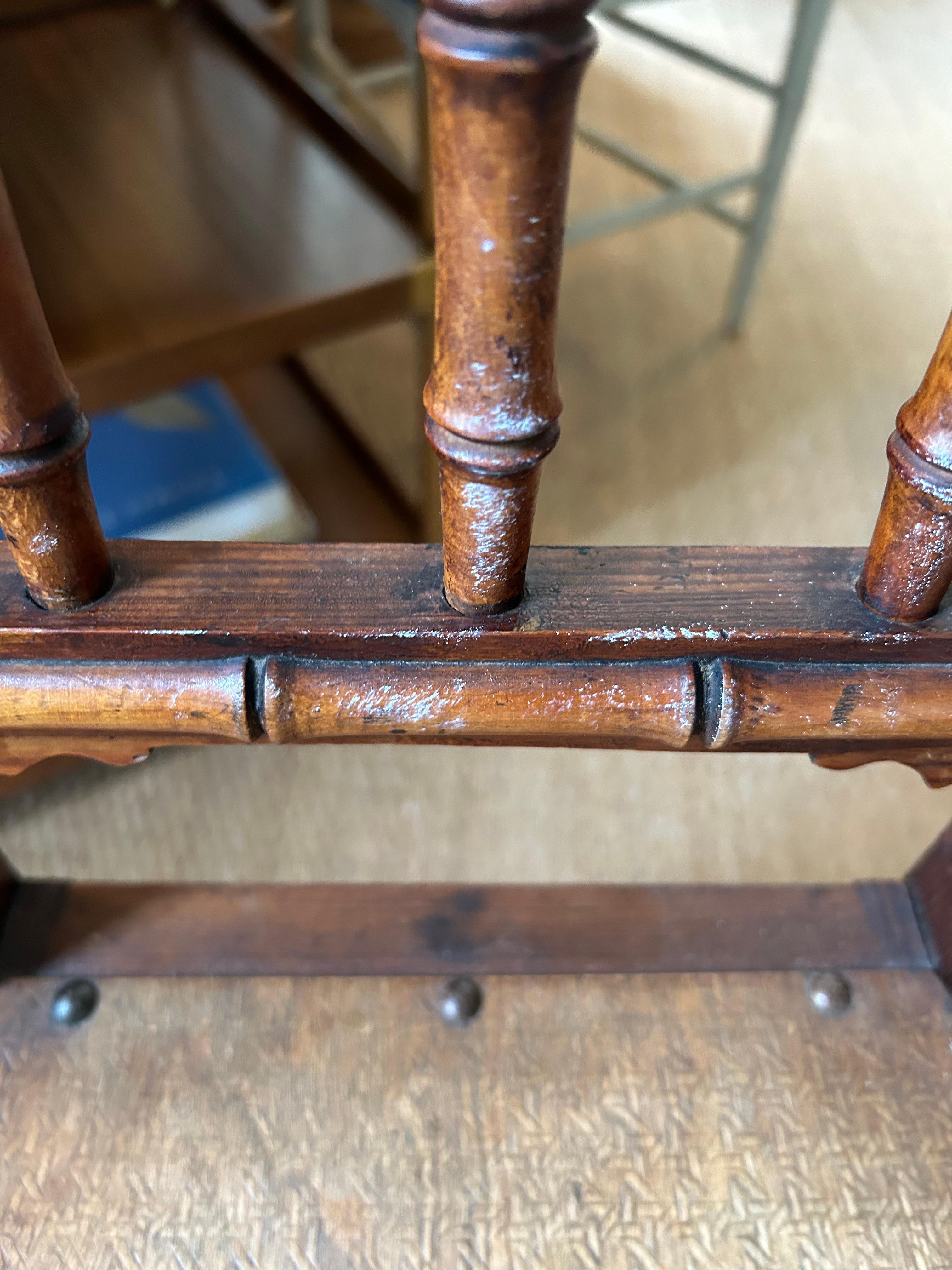 Lovely Antique English Faux Bamboo Hall Side Chair For Sale 4