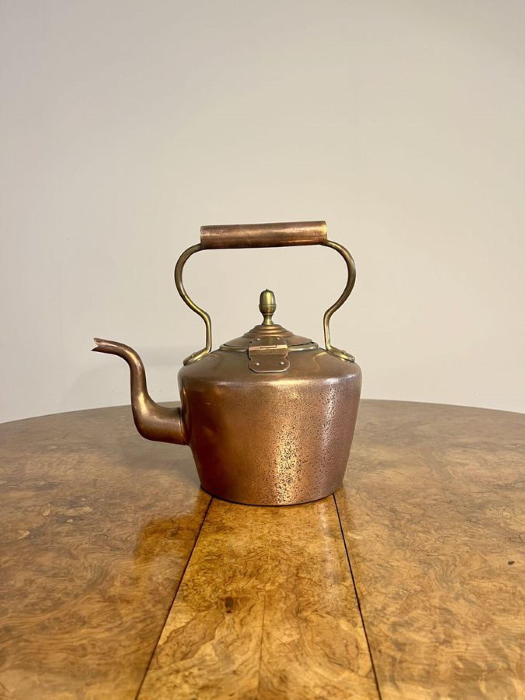 19th Century Lovely antique George III copper kettle  For Sale