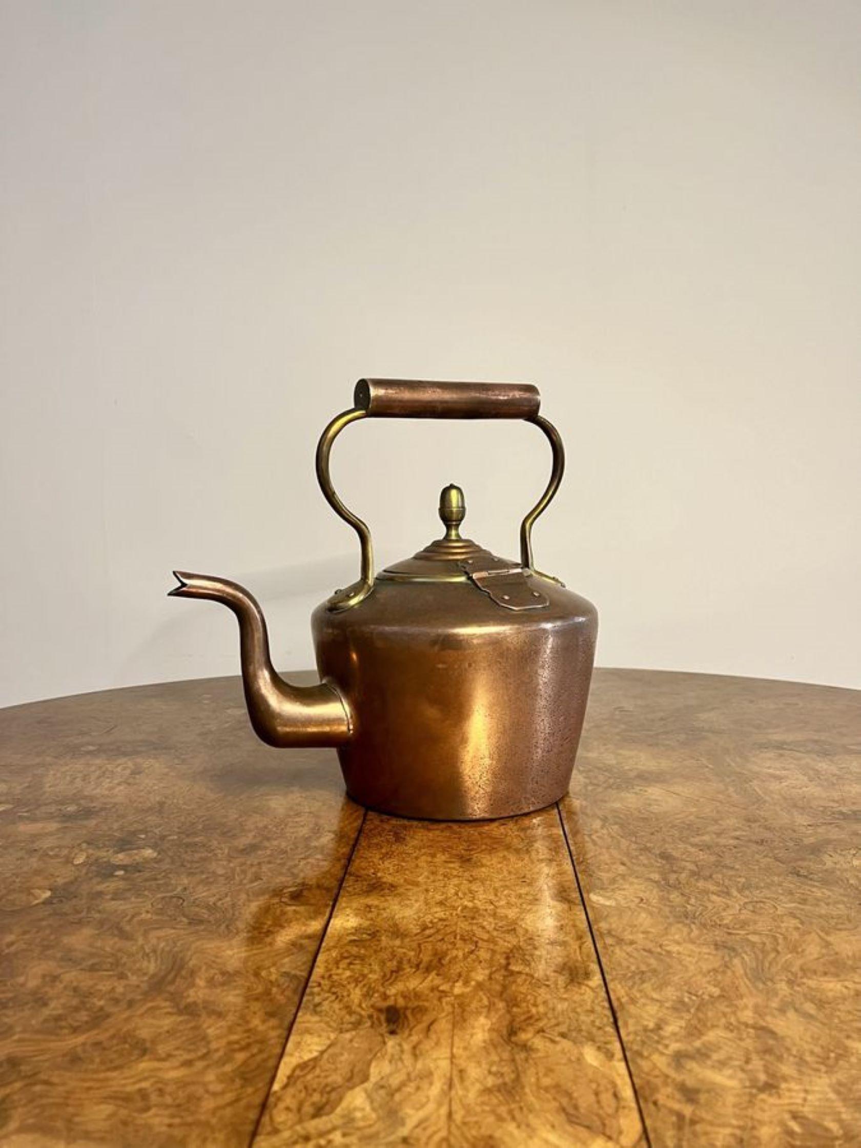 Copper Lovely antique George III copper kettle  For Sale