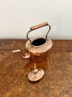 Lovely antique George III small copper kettle