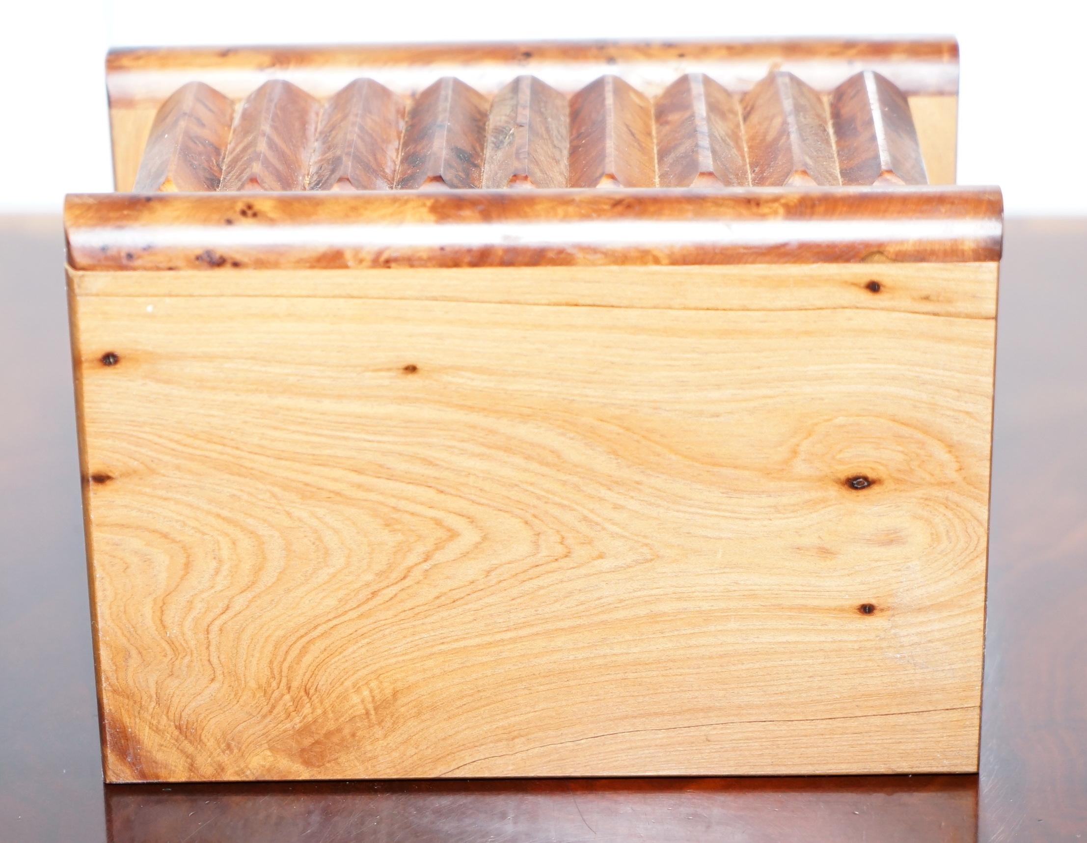 Lovely Antique Hand Made Burr Walnut Trinket Jewellery Box Stunning Patina For Sale 1