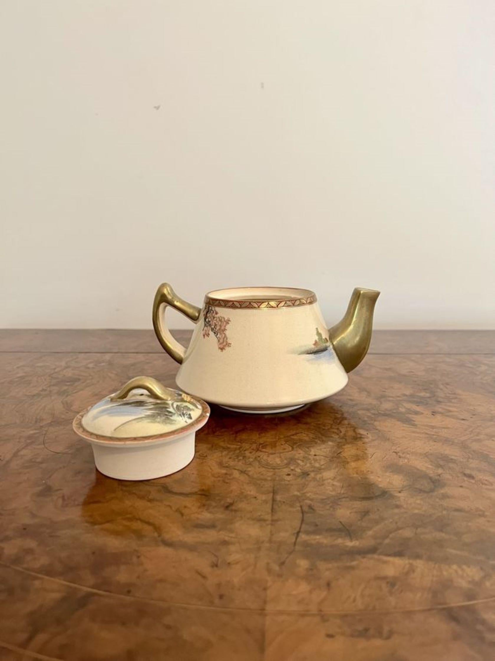 Lovely antique Japanese satsuma three piece tea set  For Sale 2