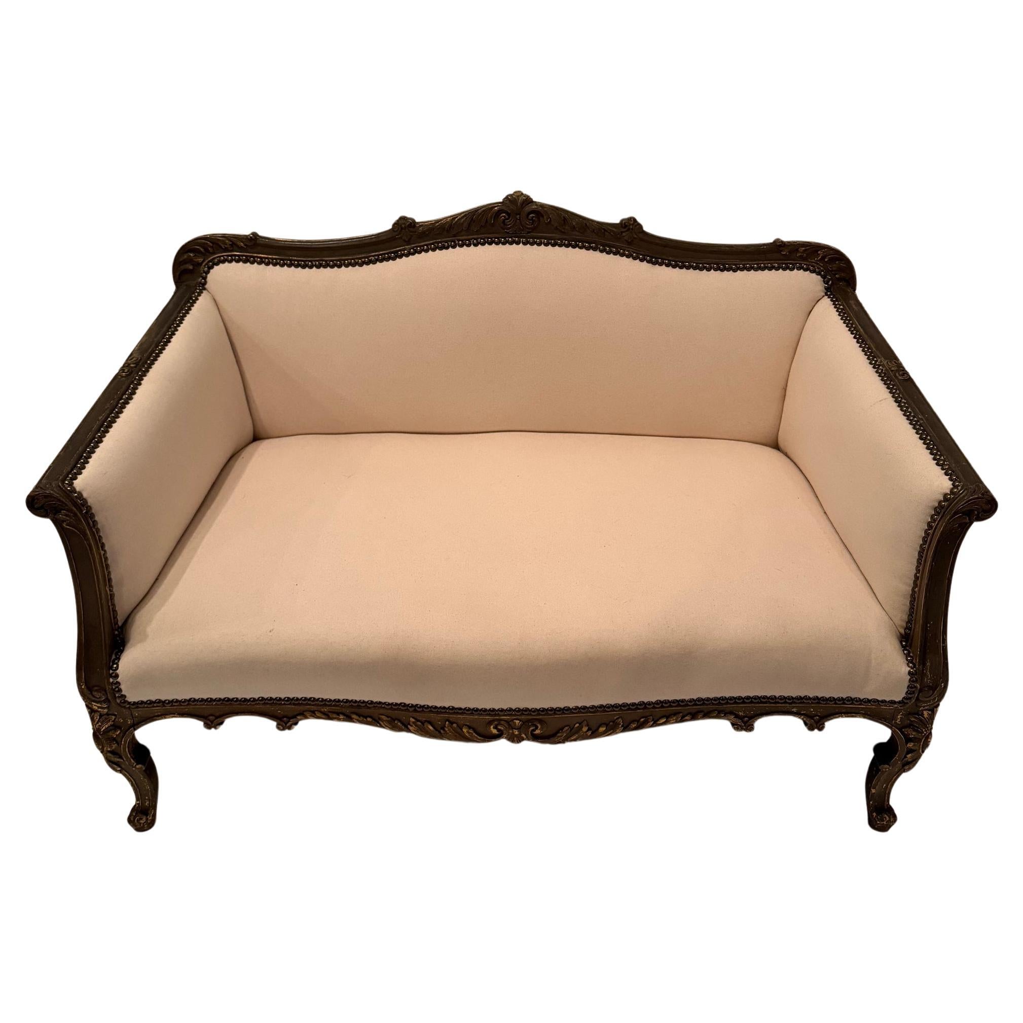 Lovely Antique Louis XVI Style Newly Upholstered French Settee Loveseat