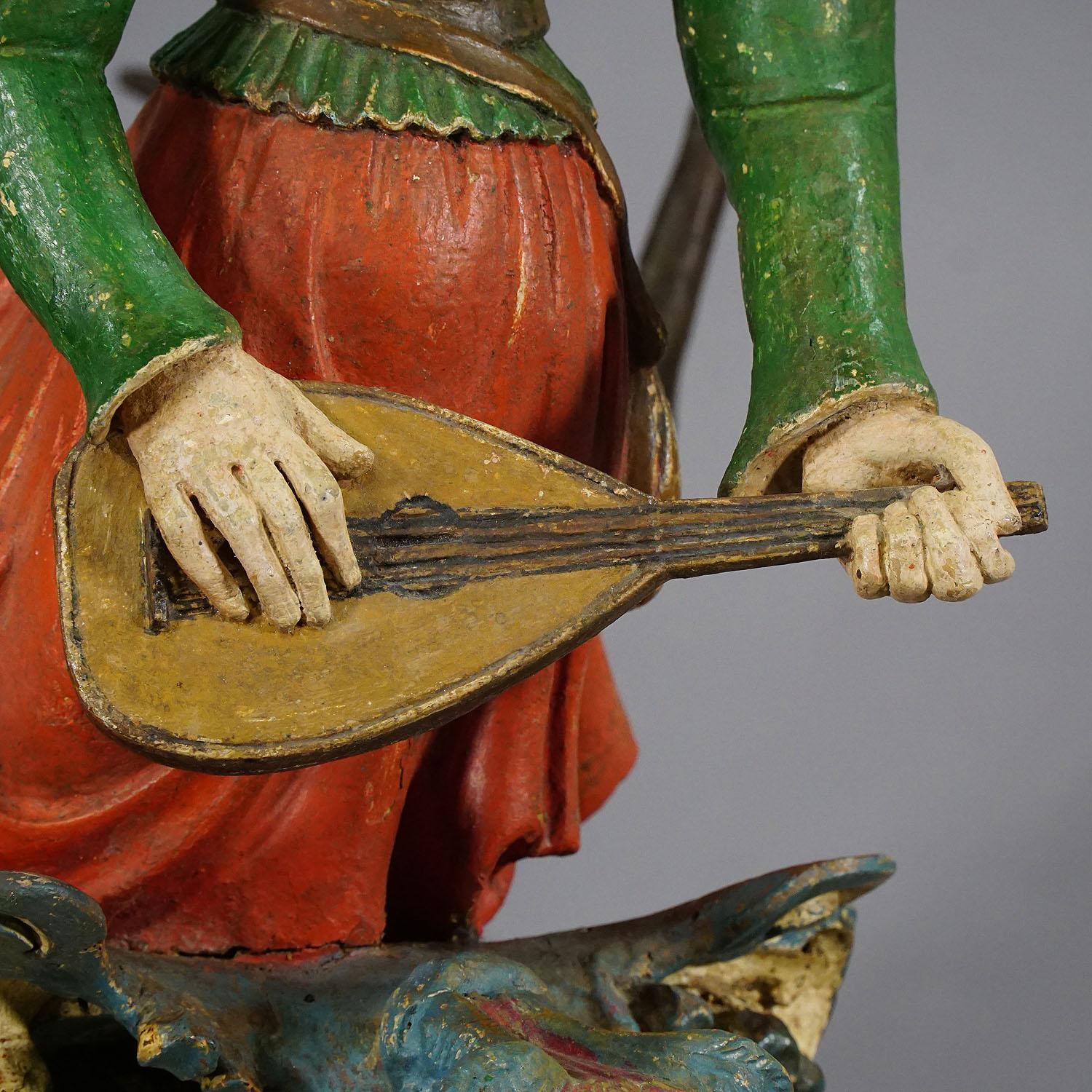 German Lovely Antique Lute Plaining Lüsterweibchen, circa 1850