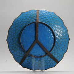 Lovely Antique Meiji Period Japanese Wall Dish Bronze Flowers Cloisonne, 19th C.