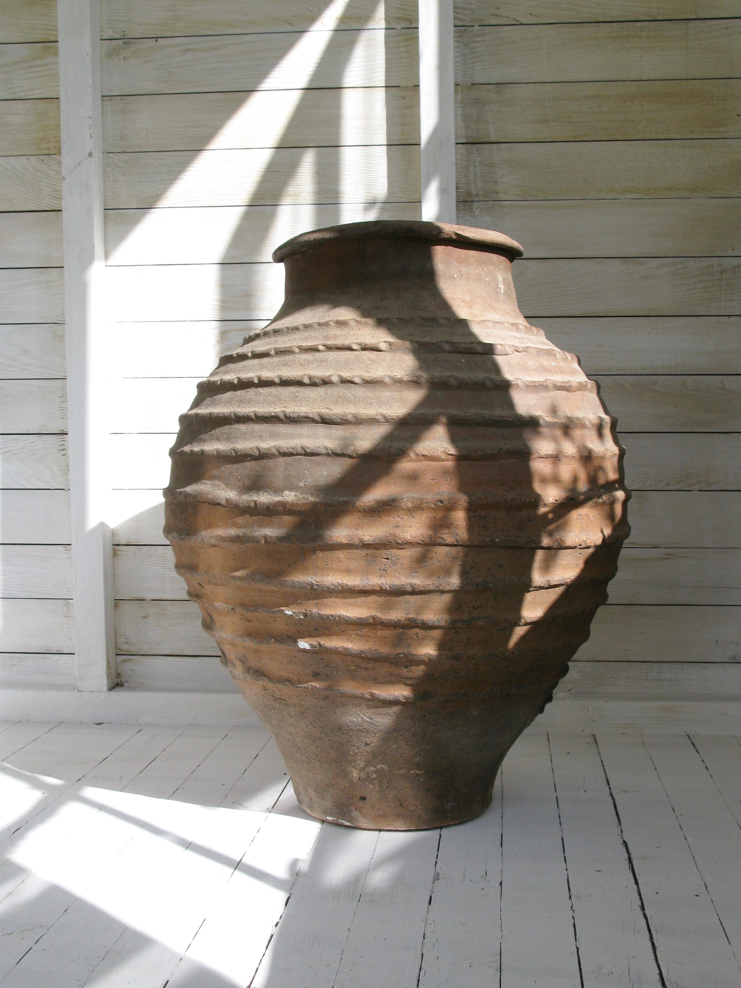 Hand-Crafted Lovely Antique Olive Pot, Spanish Pots, Terracotta Pot, Big Old Jars