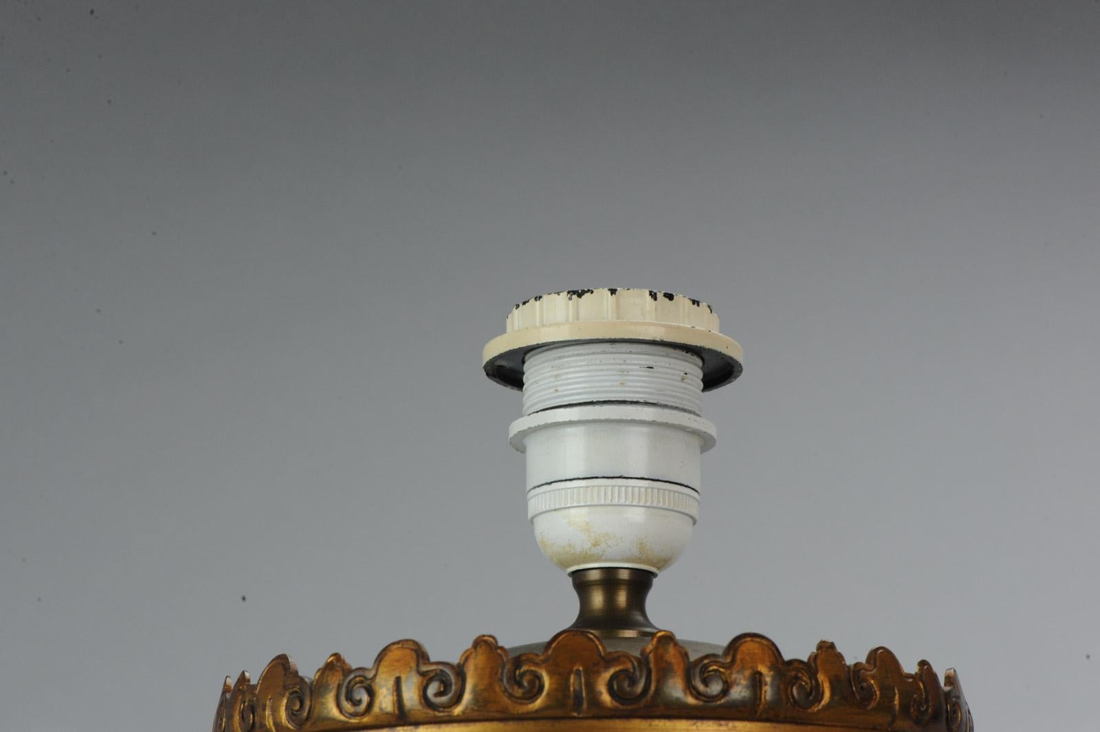 Lovely Antique Satsuma Lamp Vase Set with Cranes and Turtles, Japan 19th Century For Sale 5