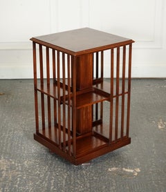 Antique Sheraton Revival Revolving Bookcase End Table