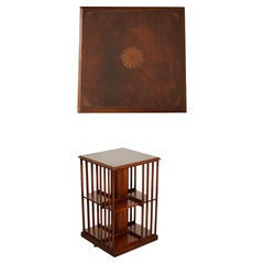 Antique Sheraton Revival Revolving Bookcase End Table