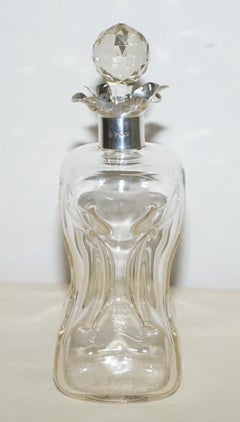 Lovely Antique Sterling Silver Collar 1922 Pinch Decanter Jug for Whisky Port
