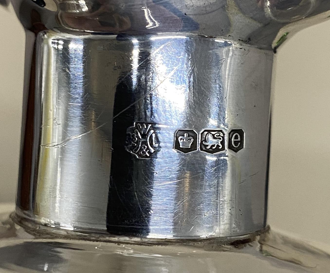 Lovely Antique Sterling Silver Collar 1922 Pinch Decanter Jug for Whisky Port 2