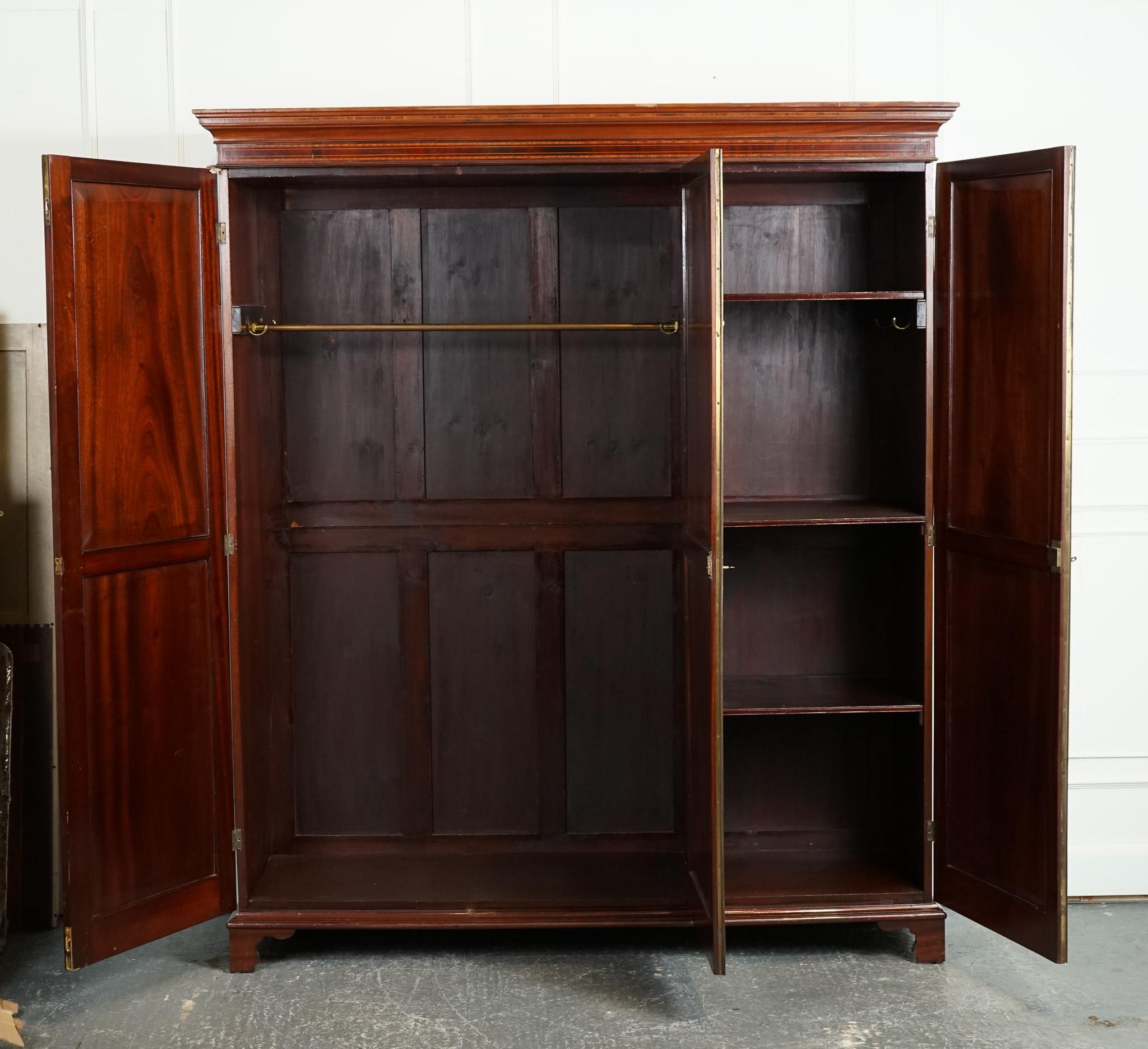 Hardwood LOVELY ANTIQUE TRiPLE HARDWOOD WARDROBE