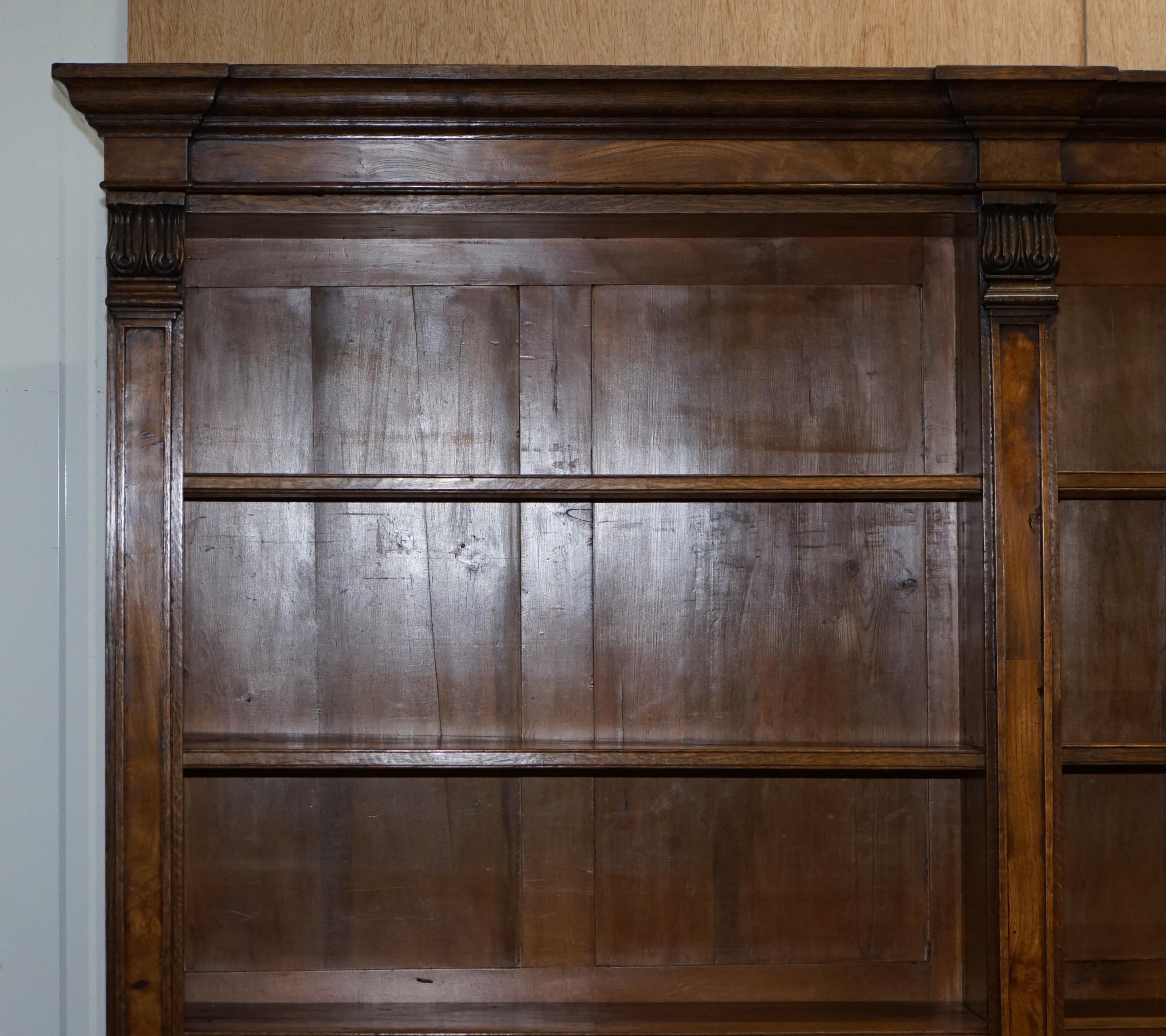 Hand-Crafted Lovely Antique Victorian CIR 1880 Pollard Oak Double Bank Open Library Bookcase