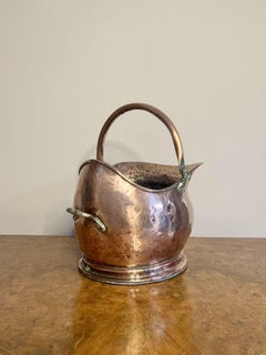 Lovely antique Victorian copper helmet coal scuttle