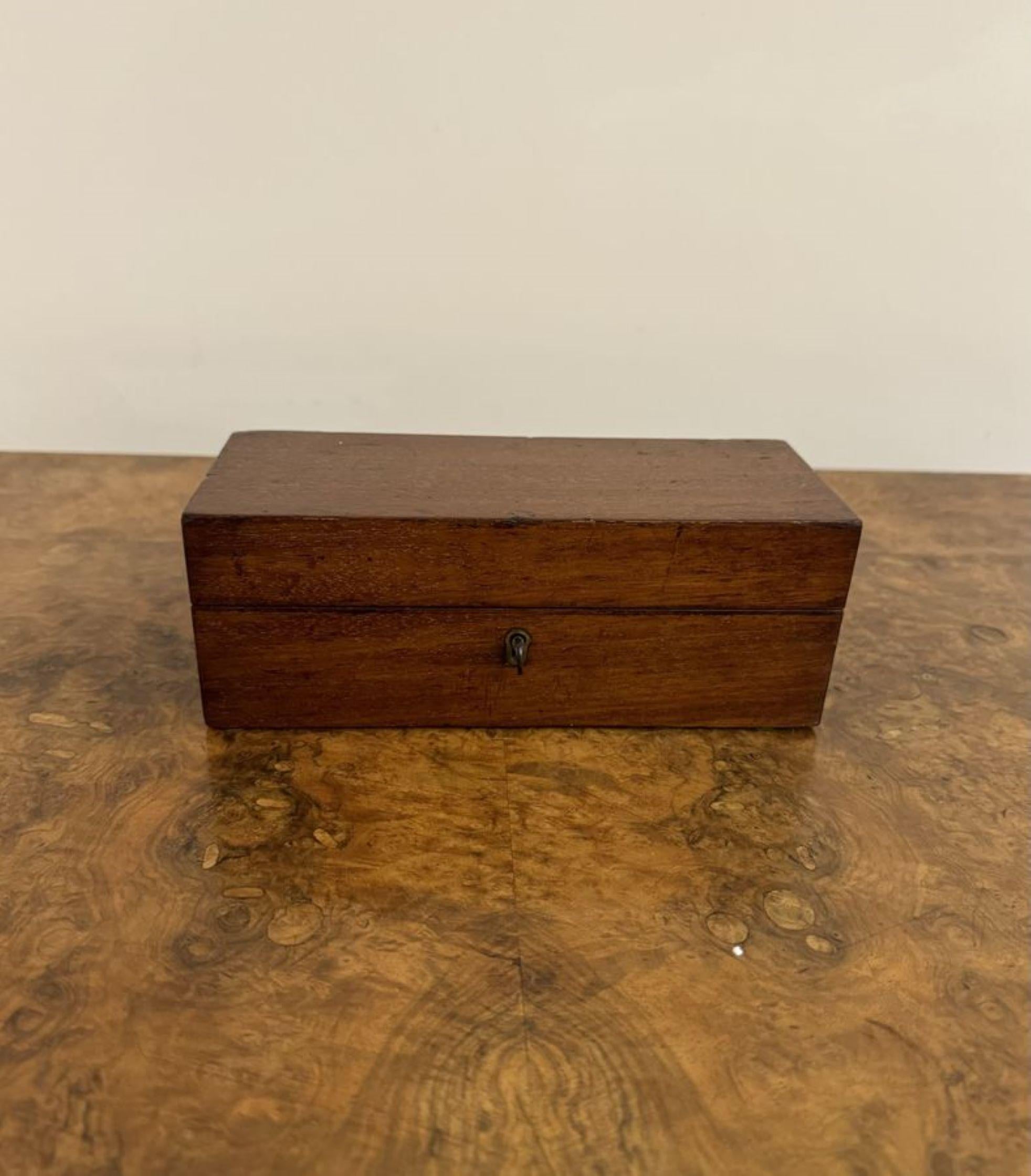 Preciosa caja de baratijas victoriana antigua de caoba Victoriano temprano en venta
