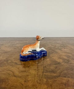 Lovely antique Victorian miniature Staffordshire greyhound