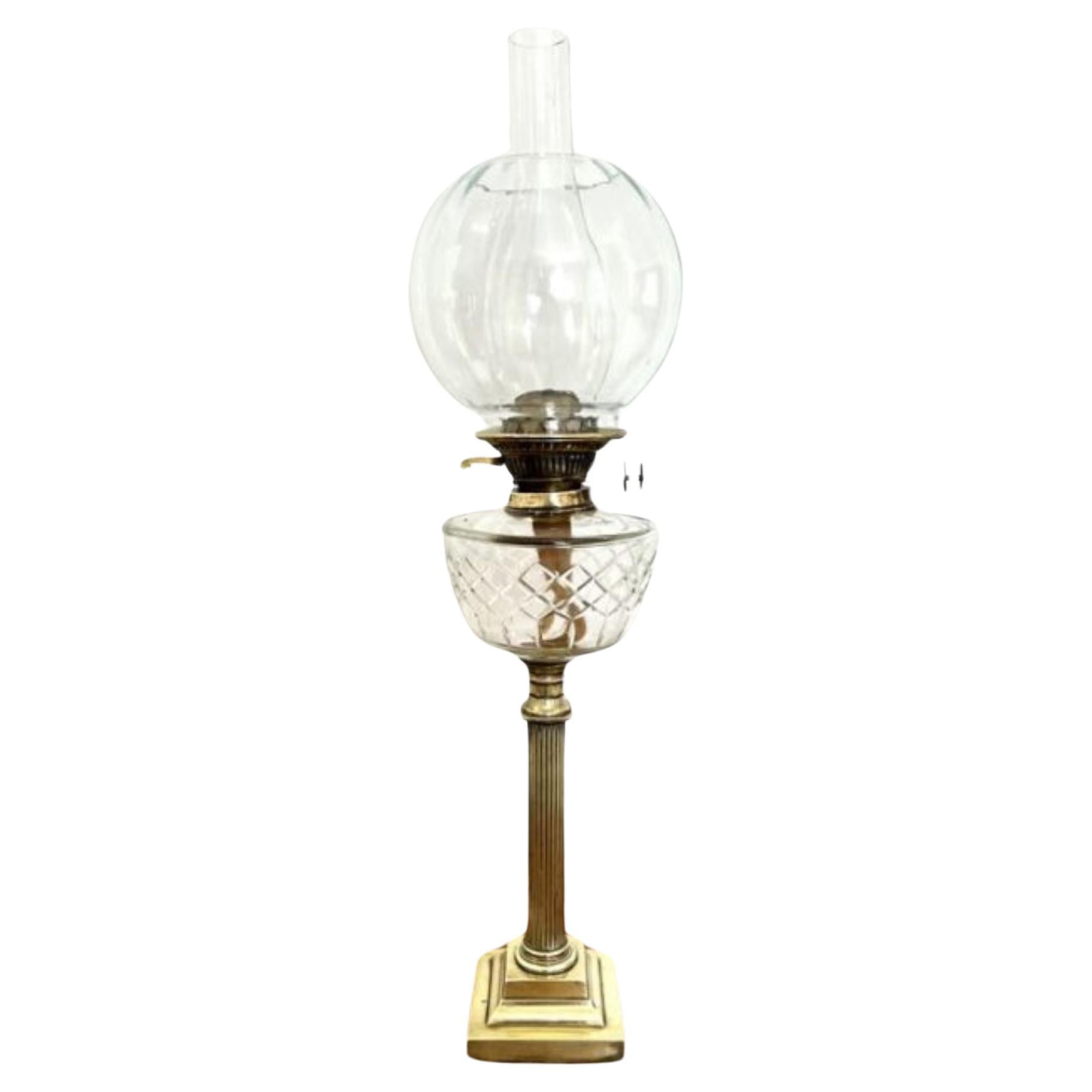 Schöne antike viktorianische Qualität Messing Öllampe