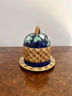 Lovely antique Victorian quality majolica cheese dish