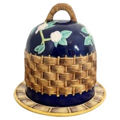 Lovely antique Victorian quality majolica cheese dish