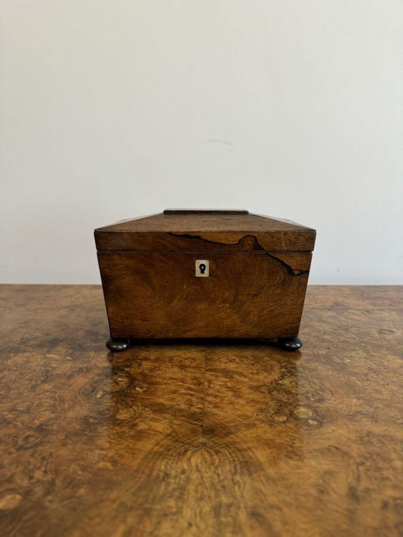 19th Century Lovely antique Victorian rosewood tea caddy  For Sale