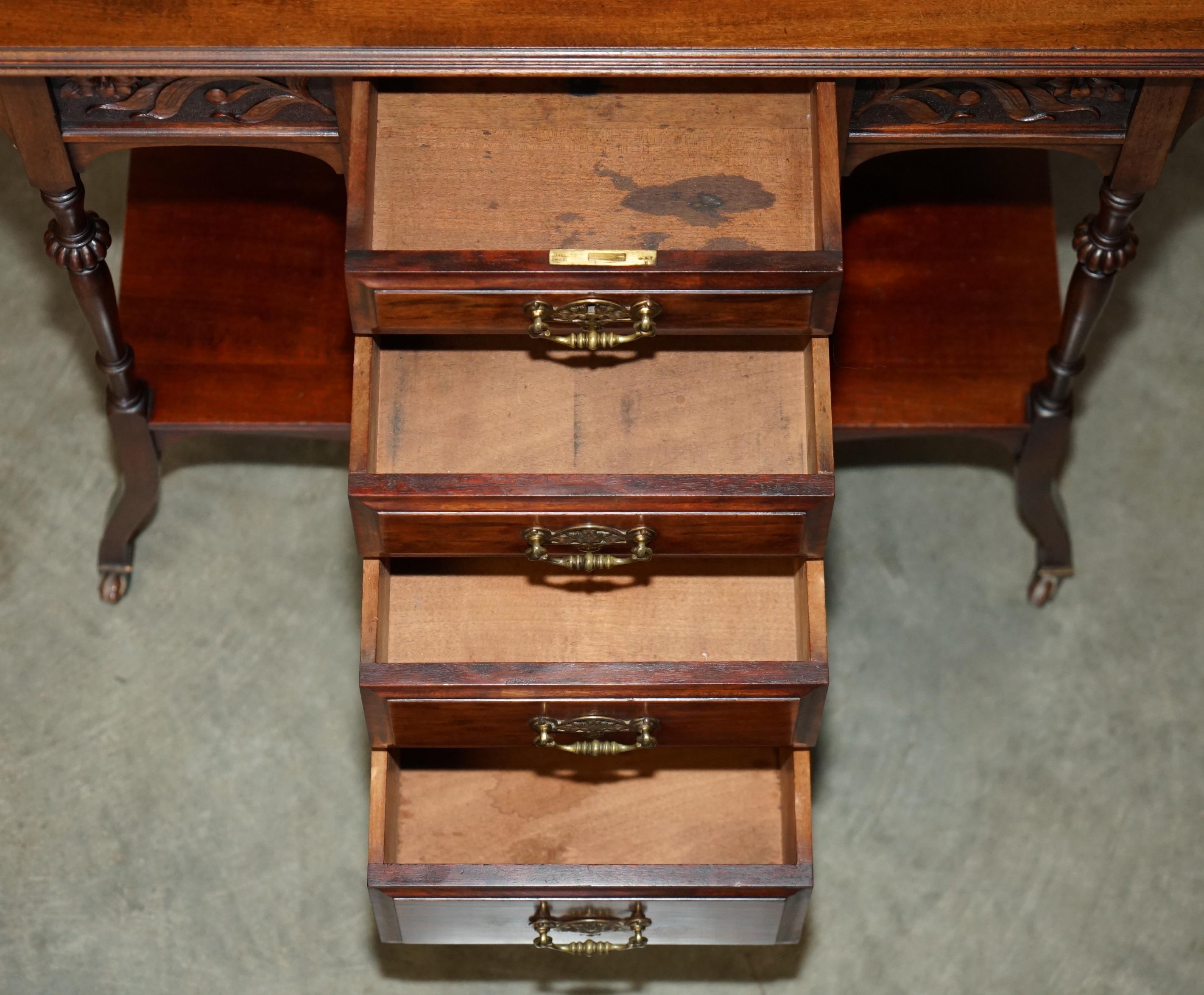 LOVELY ANTiQUE VICTORIAN SHAPLAND AND PETTER DISPLAY CONSOLE TABLE WITH DRAWERS in vendita 10