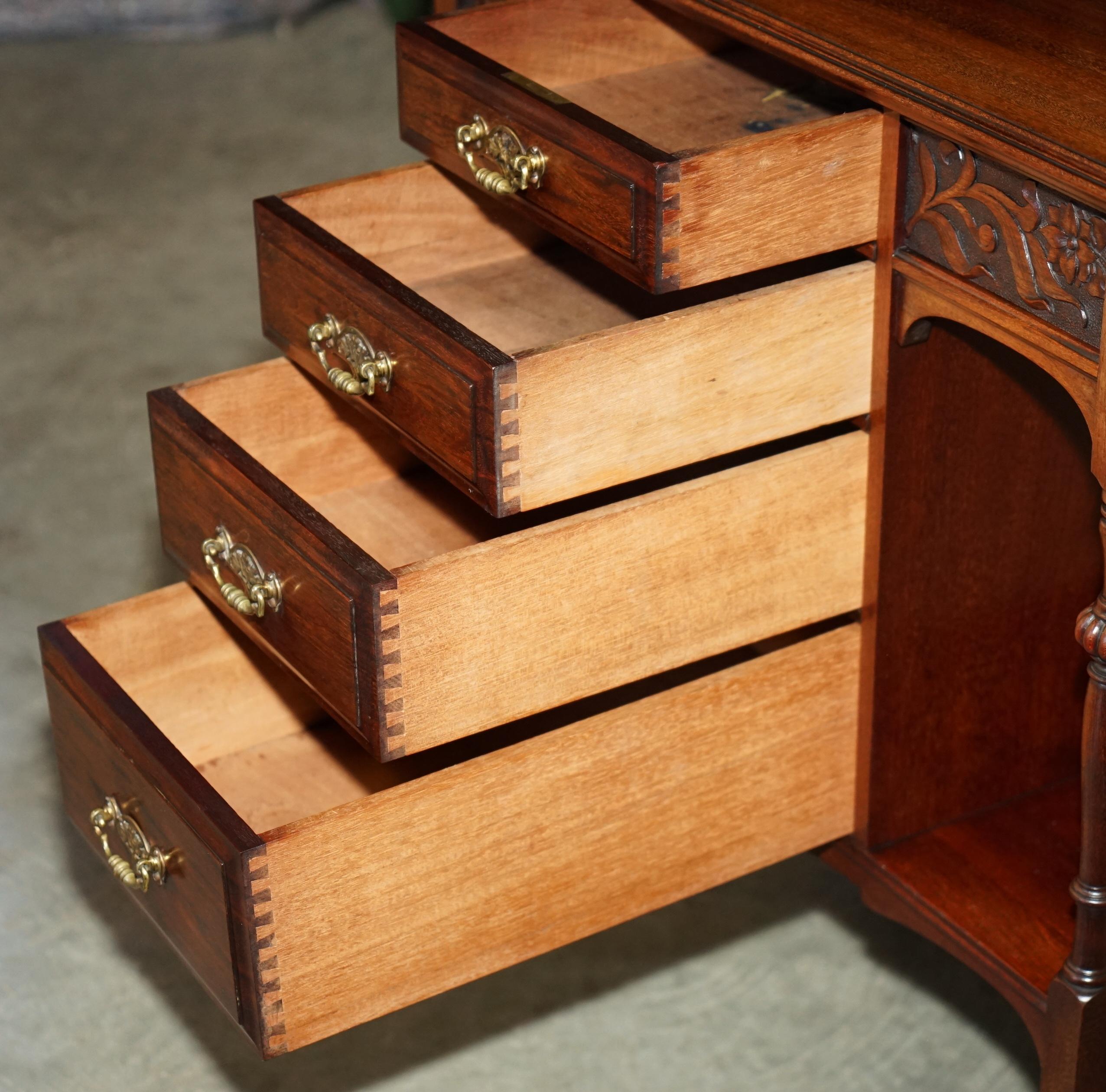 LOVELY ANTiQUE VICTORIAN SHAPLAND AND PETTER DISPLAY CONSOLE TABLE WITH DRAWERS in vendita 11