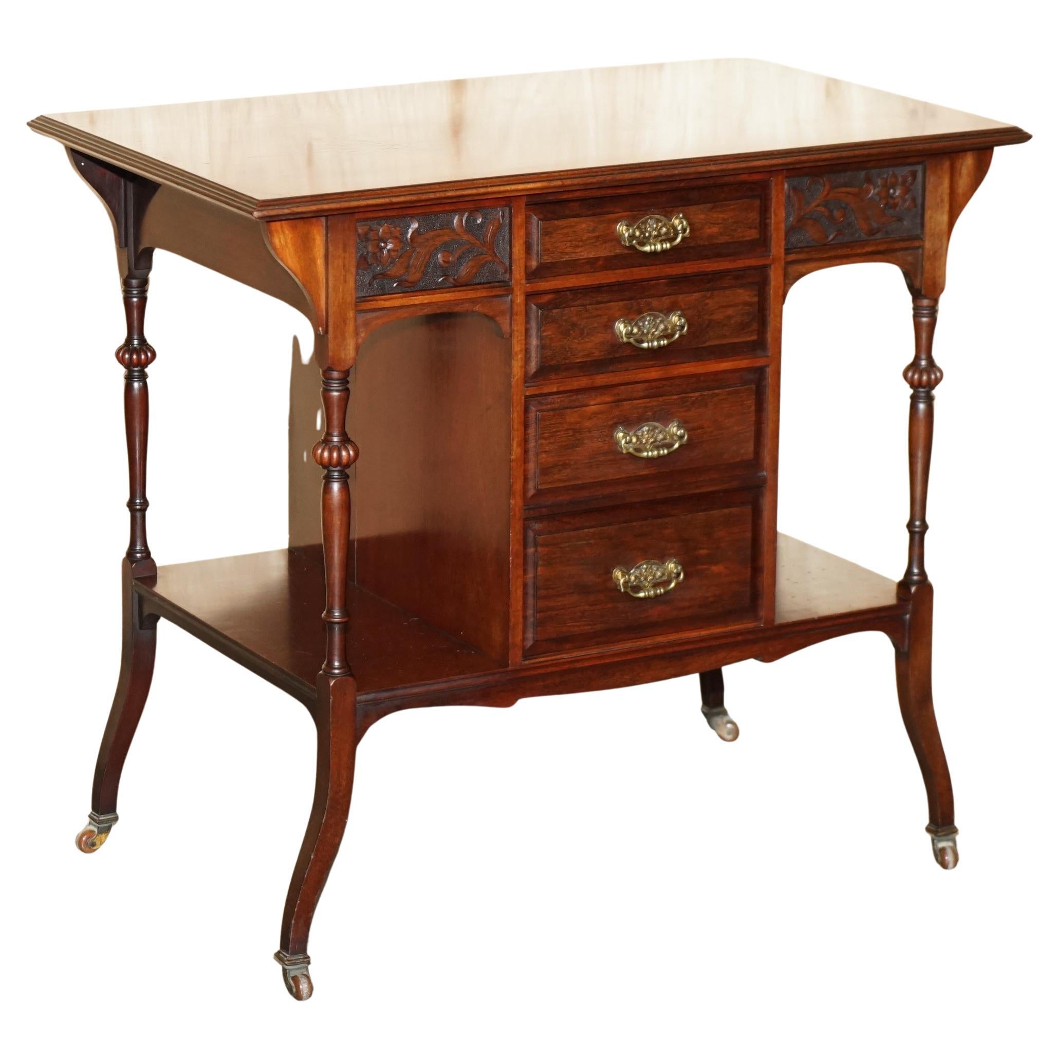 LOVELY ANTiQUE VICTORIAN SHAPLAND AND PETTER DISPLAY CONSOLE TABLE WITH DRAWERS in vendita