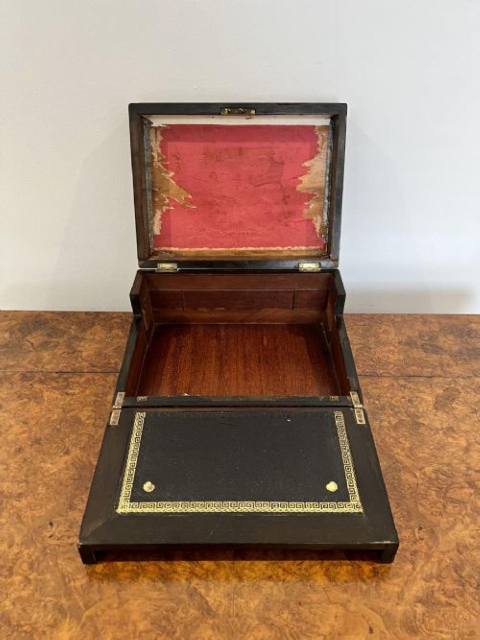 Wunderschöne antike viktorianische Tunbridge Ware Schreibbox mit Intarsien  im Zustand „Gut“ im Angebot in Ipswich, GB