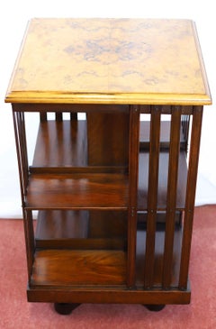 Lovely Antique Walnut  Revolving Bookcase