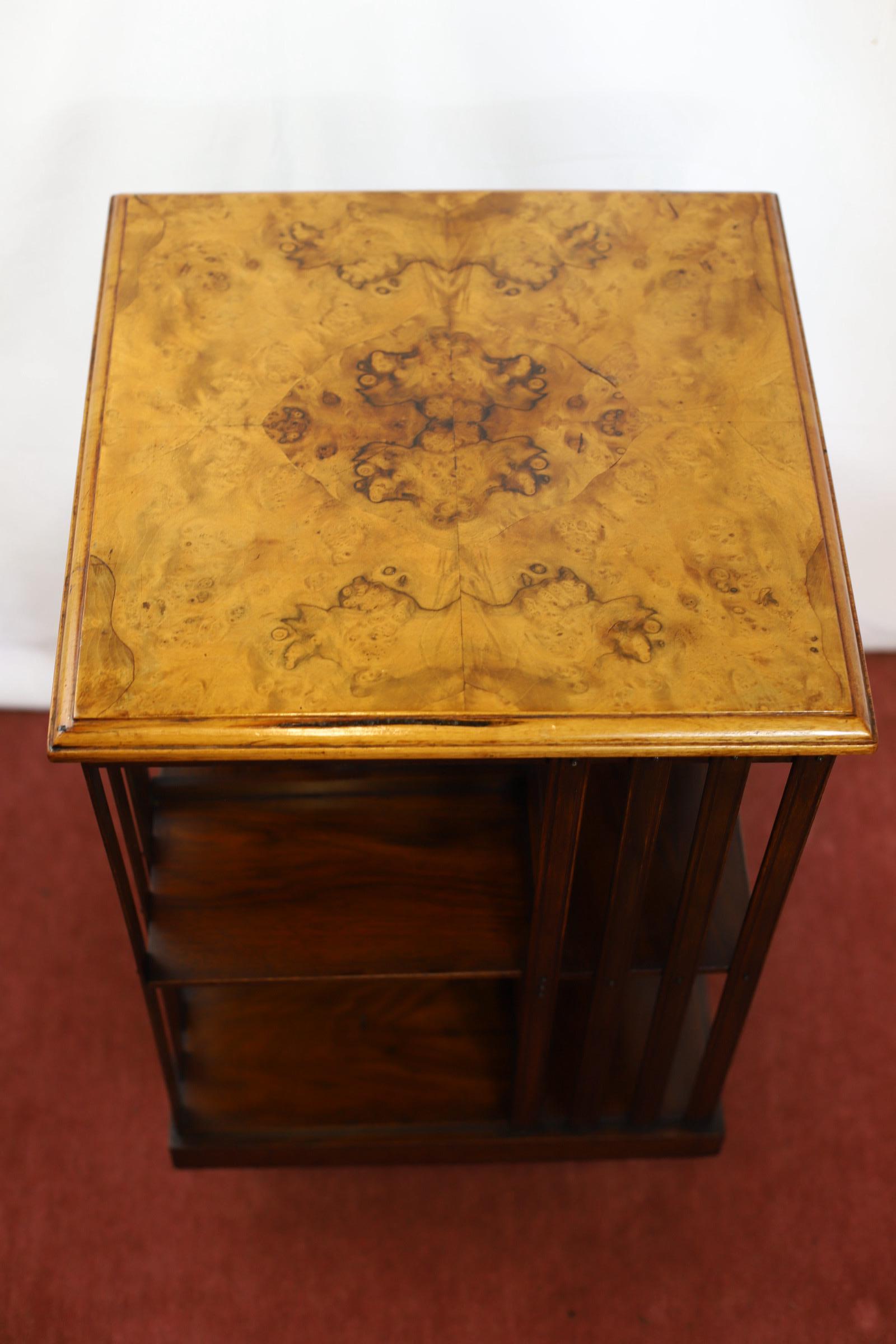 Lovely Antique Walnut  Revolving Bookcase For Sale 2