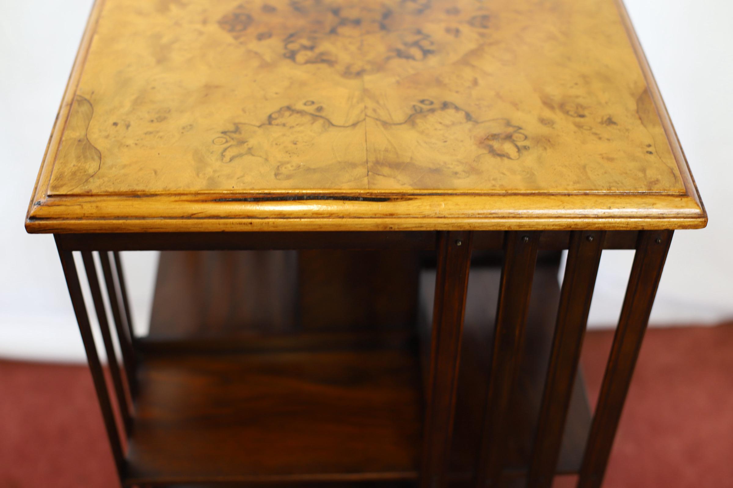 Lovely Antique Walnut  Revolving Bookcase For Sale 3