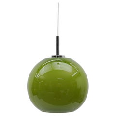 Lovely Apple Green Glass Ceiling Lamp by Peill & Putzler, 1960s
