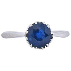 Lovely Art Deco 1.40 Carat Sapphire and Platinum Alternative Engagement Ring