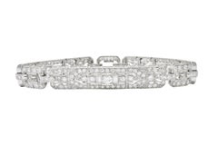Lovely Art Deco 6.15 Carat Diamond Platinum Old European Bracelet