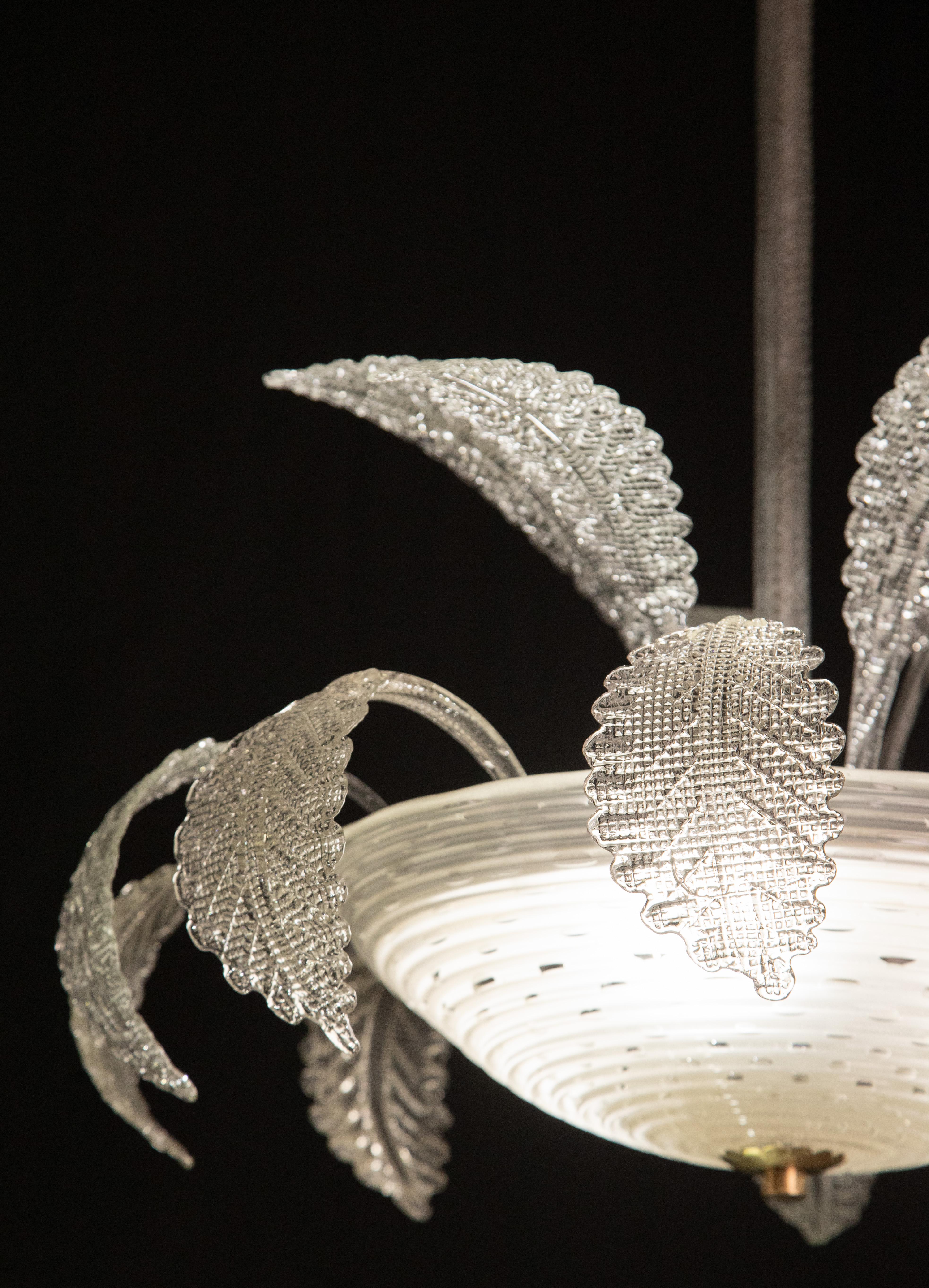 Mid-20th Century Lovely Art Deco Barovier e Toso Chandelier, Murano Glass, 1940s