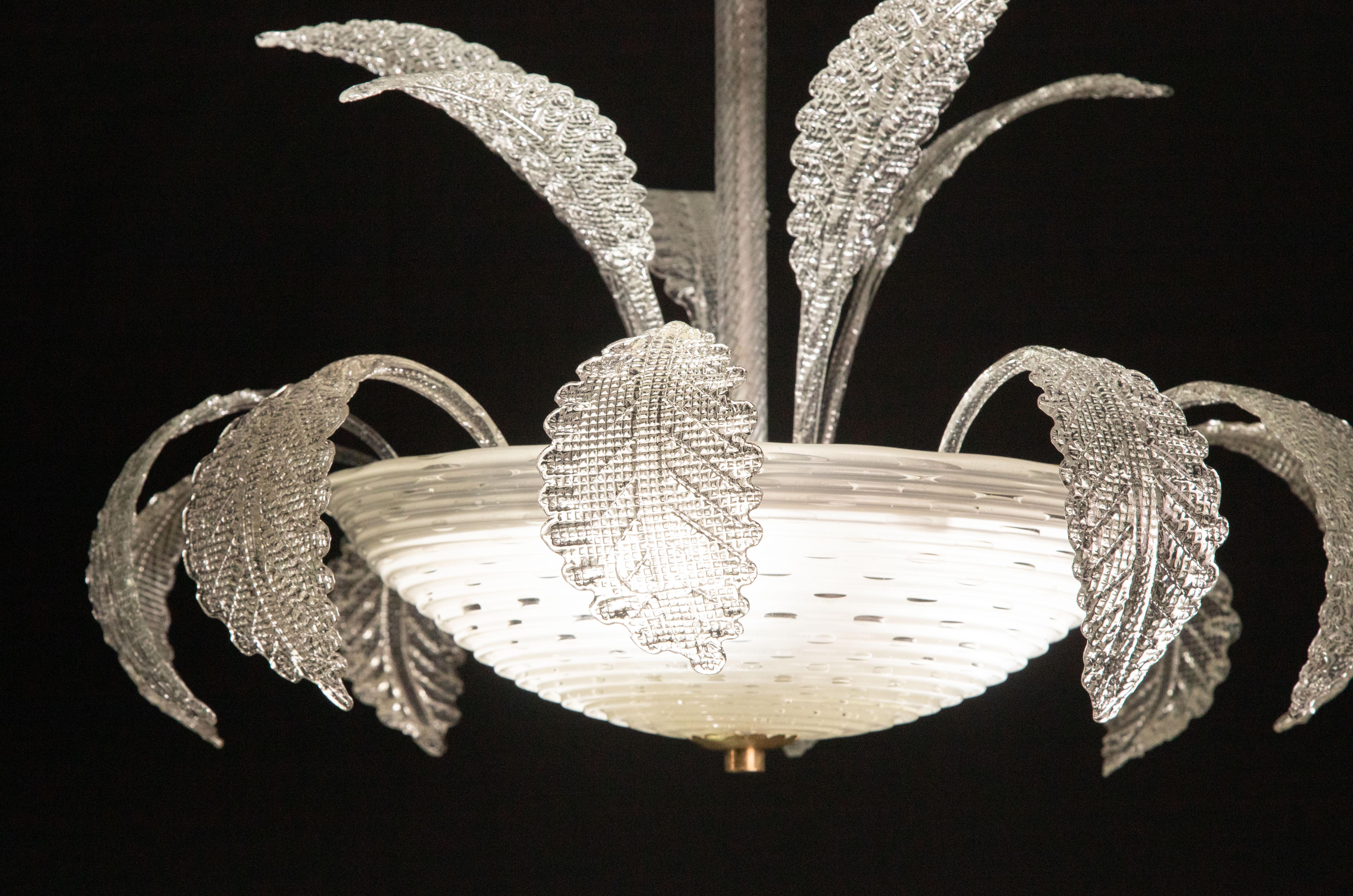 Lovely Art Deco Barovier e Toso Chandelier, Murano Glass, 1940s 1