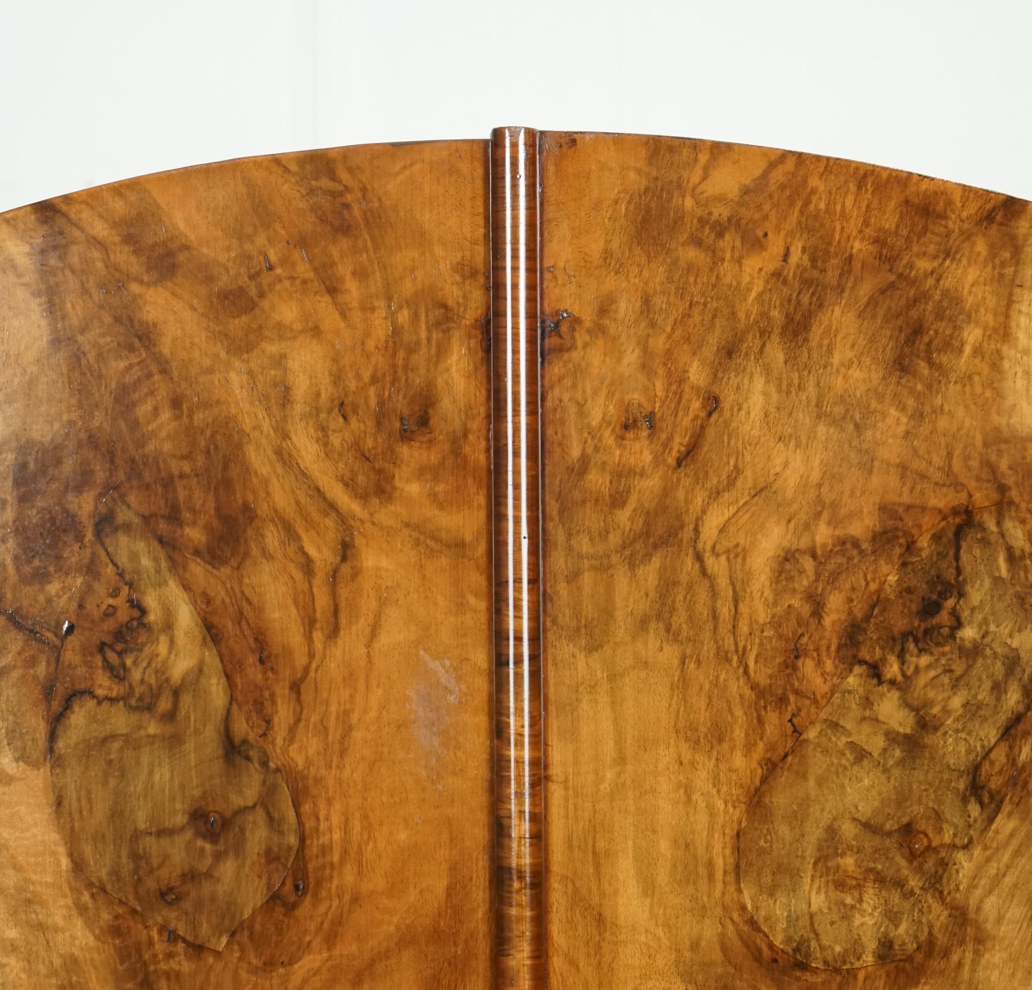 LOVELY ART DECO BURR WALNUT SMALL WARDROBe 3