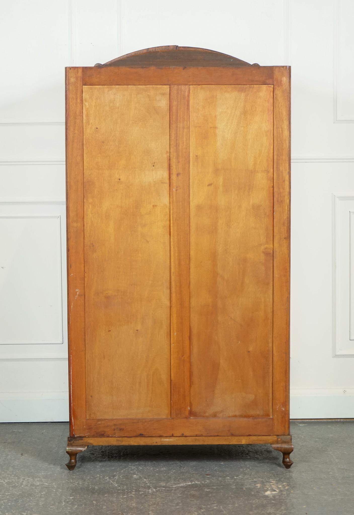 LOVELY ART DECO BURR WALNUT SMALL WARDROBe For Sale 8