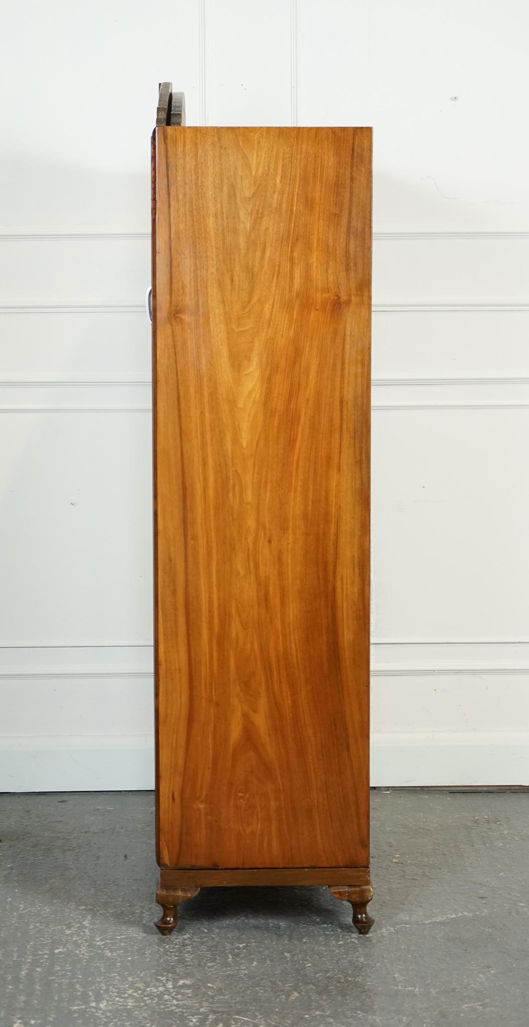 LOVELY ART DECO BURR WALNUT SMALL WARDROBe For Sale 9