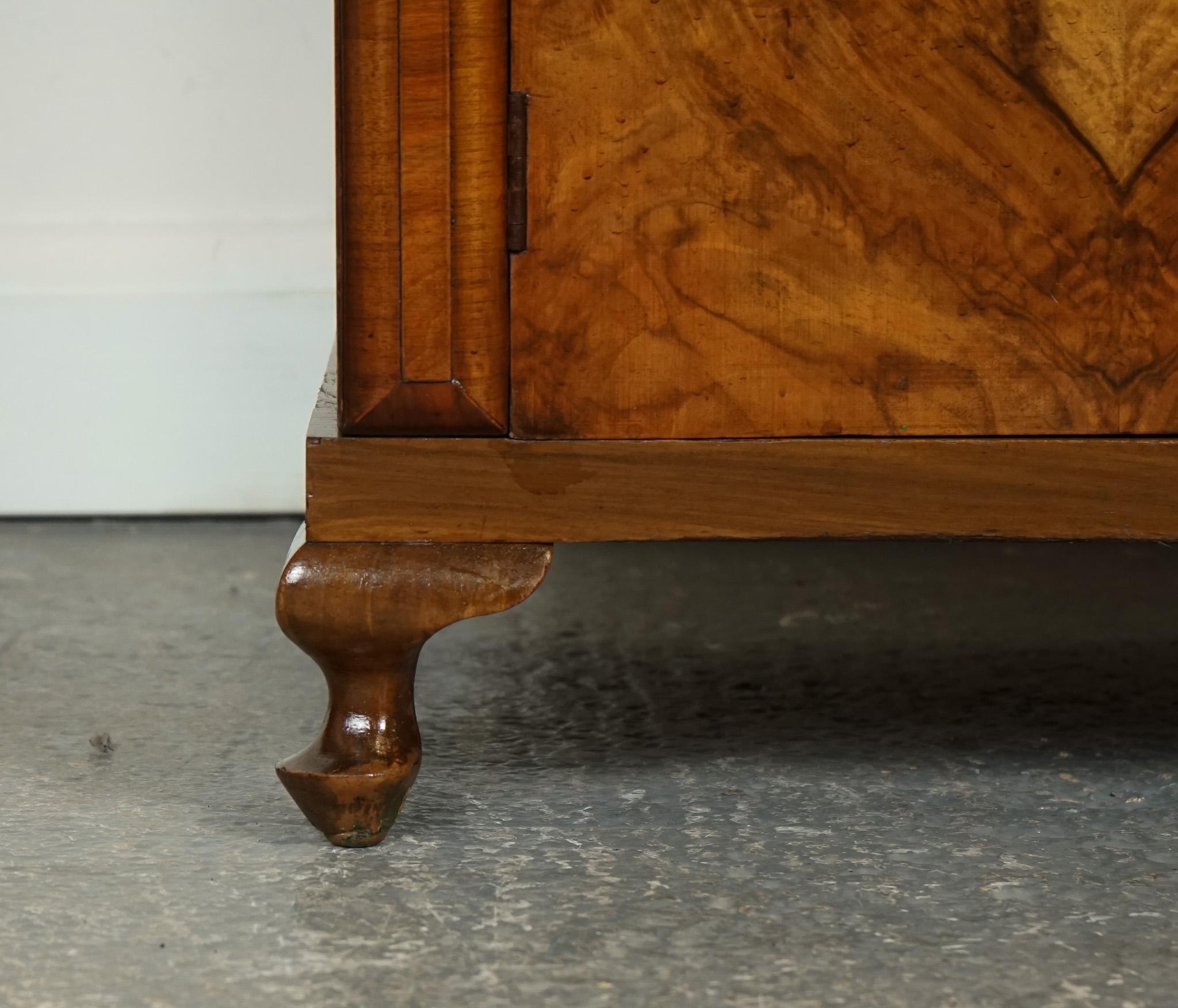 LOVELY ART DECO BURR WALNUT SMALL WARDROBe In Good Condition In Pulborough, GB