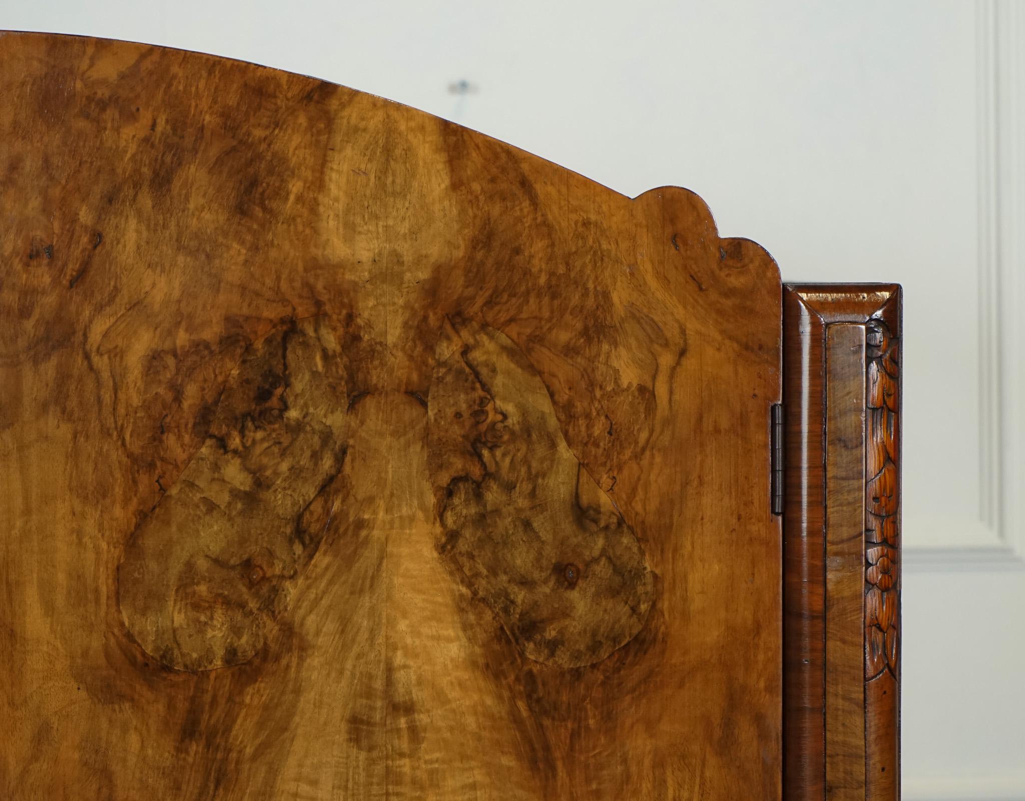 Walnut LOVELY ART DECO BURR WALNUT SMALL WARDROBe