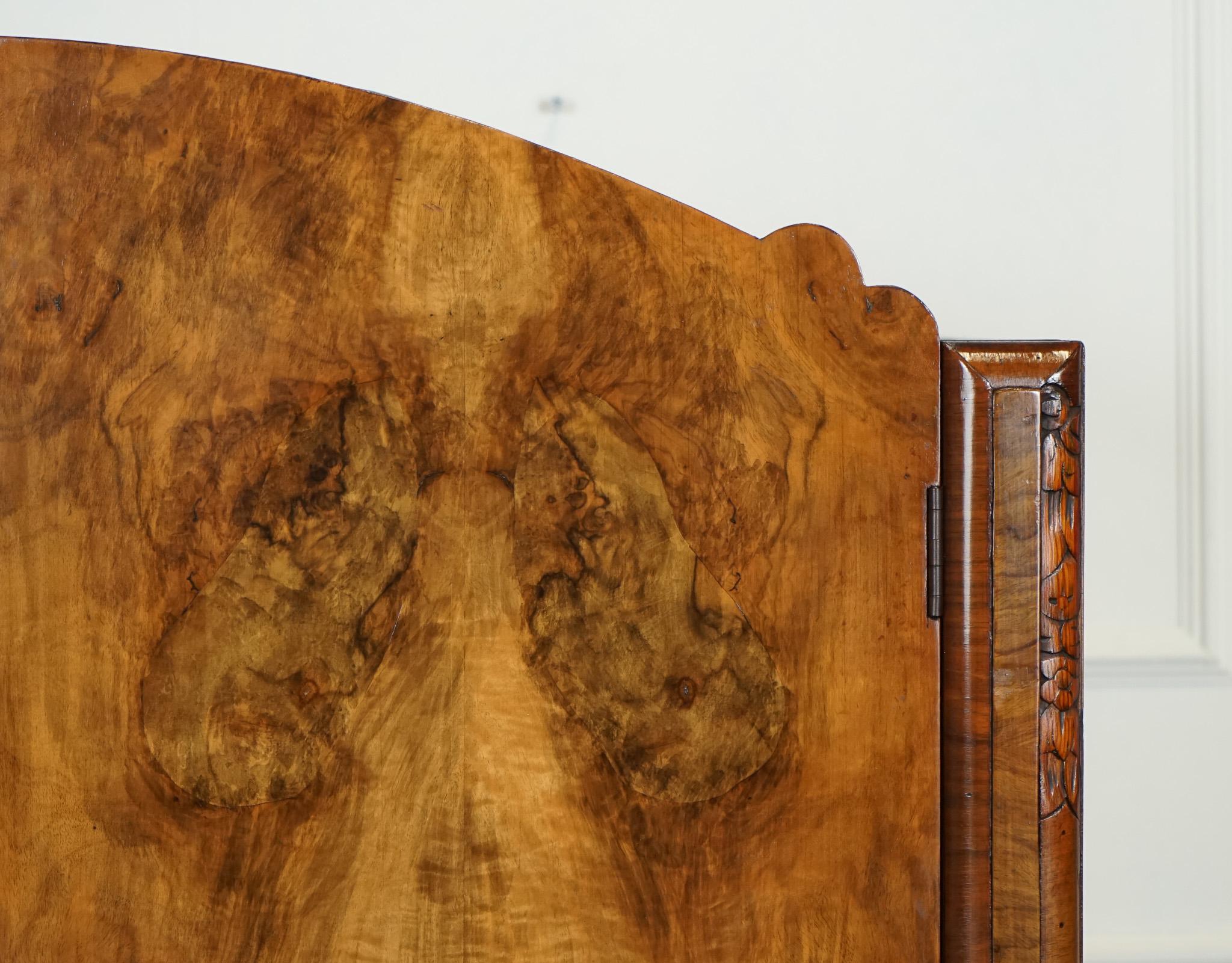 LOVELY ART DECO BURR WALNUT SMALL WARDROBe 2