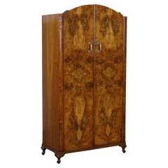 LOVELY ART DECO BURR WALNUT SMALL WARDROBe