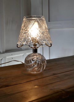 Lovely Art Deco Crystal Table Lamp and Lamp Shade